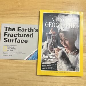 Vintage National Geographic April 1995 Earthquakes Map California Koalas Saigon